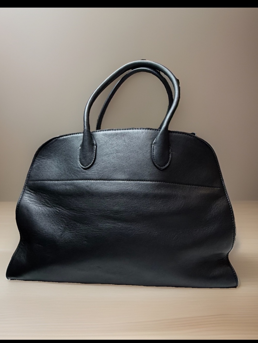 The Row saddle Polished Calfskin Soft Margaux 15 Black gold hardware